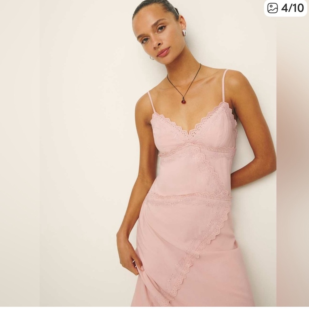 Reformation Marquette Dress - Rose Quartz - Size 2 - Gorgeous!!! 🌸💗🩰 Sold out! - Picture 2 of 9